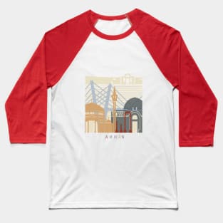 Amman Skyline Poster Baseball T-Shirt